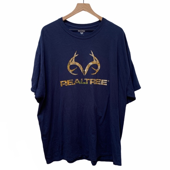 Realtree Other - Realtree Navy Blue Buck Horn Camouflage Logo Short Sleeve T-Shirt Men’s …